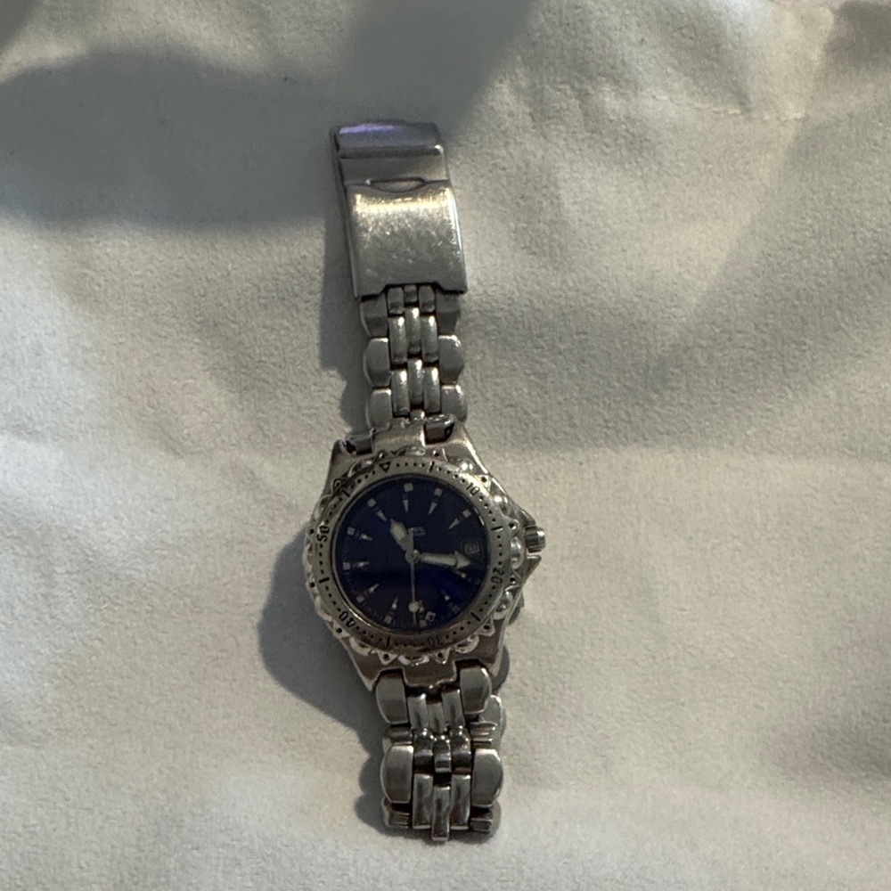 Fossil Silver Watch with Blue Dial